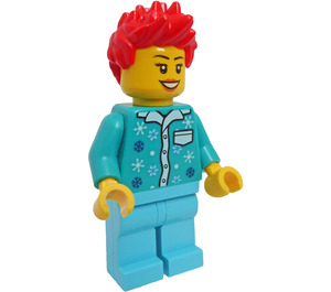 LEGO Kvinne med Rød Pigget Hår Minifigur