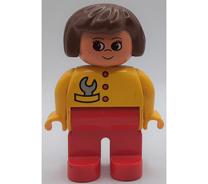 LEGO Female met Wrench in Pocket (neus omhoog)