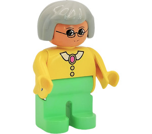 LEGO Femelle avec Jaune Blouse et Lunettes Figurine Duplo