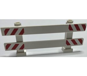 LEGO Schutting 1 x 8 x 2 met Rood en Wit Danger Strepen at Ends Sticker (6079)