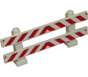 LEGO Clôture 1 x 8 x 2 avec rouge et blanc Danger Rayures Autocollant (6079)