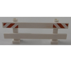 LEGO Zaun 1 x 8 x 2 mit rot und Weiß Danger Streifen Aufkleber (6079)