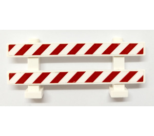 LEGO Fence 1 x 8 x 2 with Red white Danger stripes Sticker (6079)