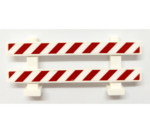 LEGO Zaun 1 x 8 x 2 mit rot Weiß Danger Streifen Aufkleber (6079)