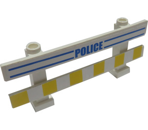 LEGO Fence 1 x 8 x 2 with yellow warning blocks and blue police Sticker (6079)