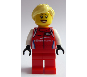 LEGO Ferrari Racing Driver with Bright Light Yellow Hair  Minifigure