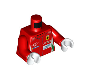 LEGO Ferrari Racing Řidič s Červená Oblek a Modrá Helma Minifigurka Trup (973 / 76382)