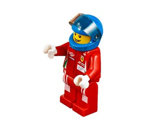 LEGO Ferrari Racing Driver with Red Suit and Blue Helmet Minifigure