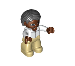 LEGO Figur med page Hår African Duplo figur