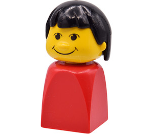 LEGO Finger Puppet с Черно коса Минифигурка