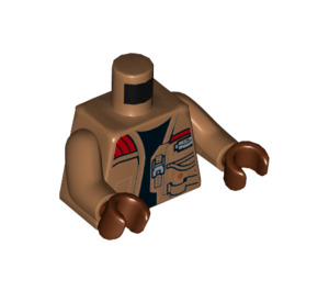 LEGO Finn Minifig Torso with Medium Dark Flesh Arms and Reddish Brown Hands (973 / 76382)