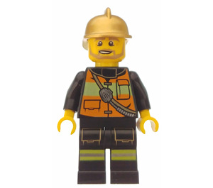 LEGO Fire Chief with Gold Helmet and Safety Vest Minifigure