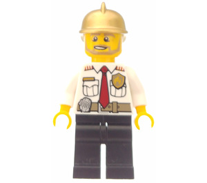 LEGO Fire Chief with Gold Helmet and Uniform Minifigure