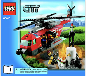 LEGO Fire Helicopter Set with Stripe on Side 60010-3 Instructions