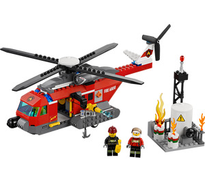 LEGO Feu Helicopter avec des tenons sur les côtés 60010-2