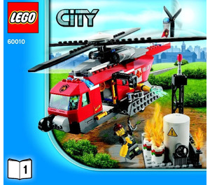 LEGO Feu Helicopter avec des tenons sur les côtés 60010-2 Instructions