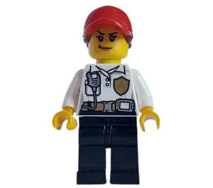 LEGO Firefighter Chief with Ponytail Hair and Red Hat Minifigure