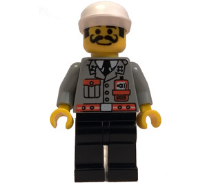 LEGO Feuerwehrmann Dispatcher mit Grau Jacke Minifigur