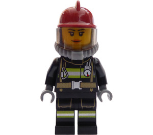 LEGO Firefighter female dark rot Helm Minifigur