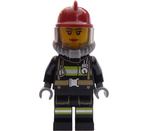 LEGO Feuerwehrmann Weiblich Dunkelrot Helm Minifigur