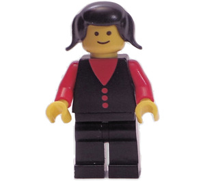 LEGO Brandmand med Sort Hår med Kort Pigtails Minifigur