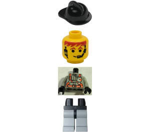 LEGO Firefighter with Black Helmet and Headset Minifigure