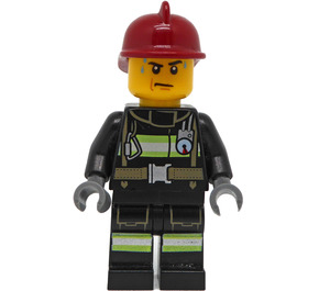 LEGO Firefighter avec Dark rouge Casque Figurine