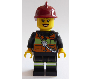 LEGO Brannmann med Mørk rød Hjelm Minifigur