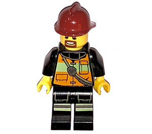 LEGO Brannmann med Mørk rød Hjelm Minifigur