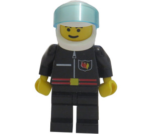 LEGO Firefighter met Vlam Badge en Wit Helm minifiguur