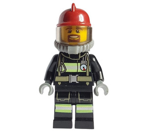 LEGO Firefighter with Goatee Beard and Airtank Minifigure