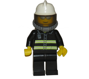 LEGO Firefighter with mirrored glasses air tanks and white helmet Minifigure