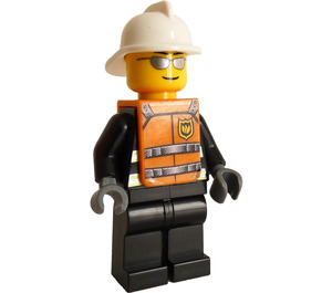 LEGO Firefighter with Safety Vest Minifigure with Sticker