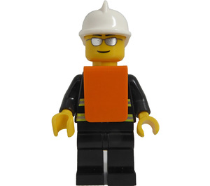 LEGO Hasič s Bezpečnostní vesta Minifigurka bez nálepky