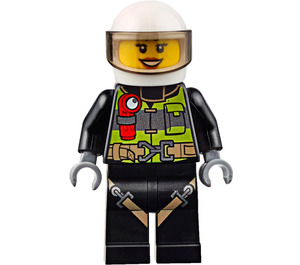 LEGO Brandman med Vit Crash Hjälm Minifigur