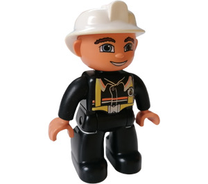 LEGO Firefighter avec blanc Casque et Flesh Mains Duplo Figure