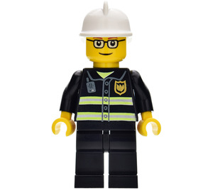 LEGO Firefighter with White Helmet and Uniform Minifigure