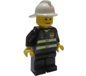 LEGO Brannmann med Hvit Hjelm i Uniform Minifigur