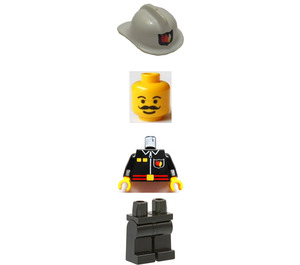 LEGO Feuerwehrmann mit Weiß Helm mit Logo Minifigur