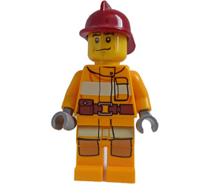 LEGO Strażak z Żółty Garnitur I Czerwony Kask Minifigurka