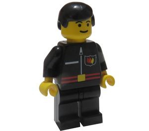 LEGO Firefighter with Zipped Suit and Black Hair Minifigure