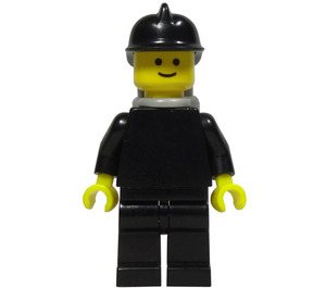 LEGO Fireman met Lucht Tanks, Zwart Brand Helm en Zwart Uniform minifiguur