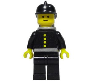 LEGO Fireman with Air Tanks, Black Fire Helmet and Stickered Uniform Minifigure