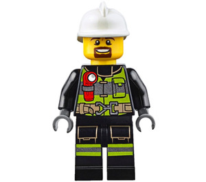 LEGO Fireman met Zwart Uniform minifiguur