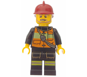 LEGO Brandweerman met Donkerrood Helm Minifiguur