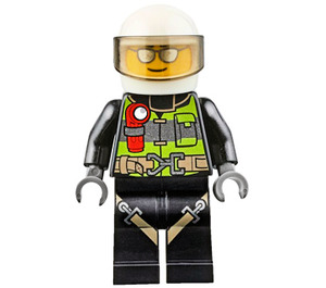 LEGO Fireman with Helmet and Sunglasses Minifigure