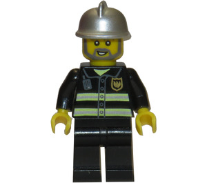 LEGO Fireman with Metallic Silver Helmet Minifigure