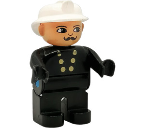 LEGO Fireman with Moustache and Buttons on Top Duplo Figure