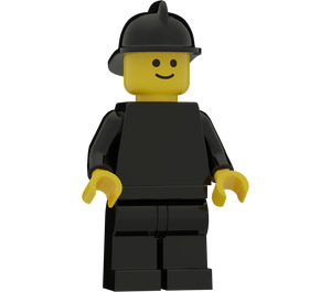 LEGO Fireman with plain black Torso Minifigure