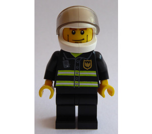 LEGO Fireman with White Helmet with Visor Minifigure